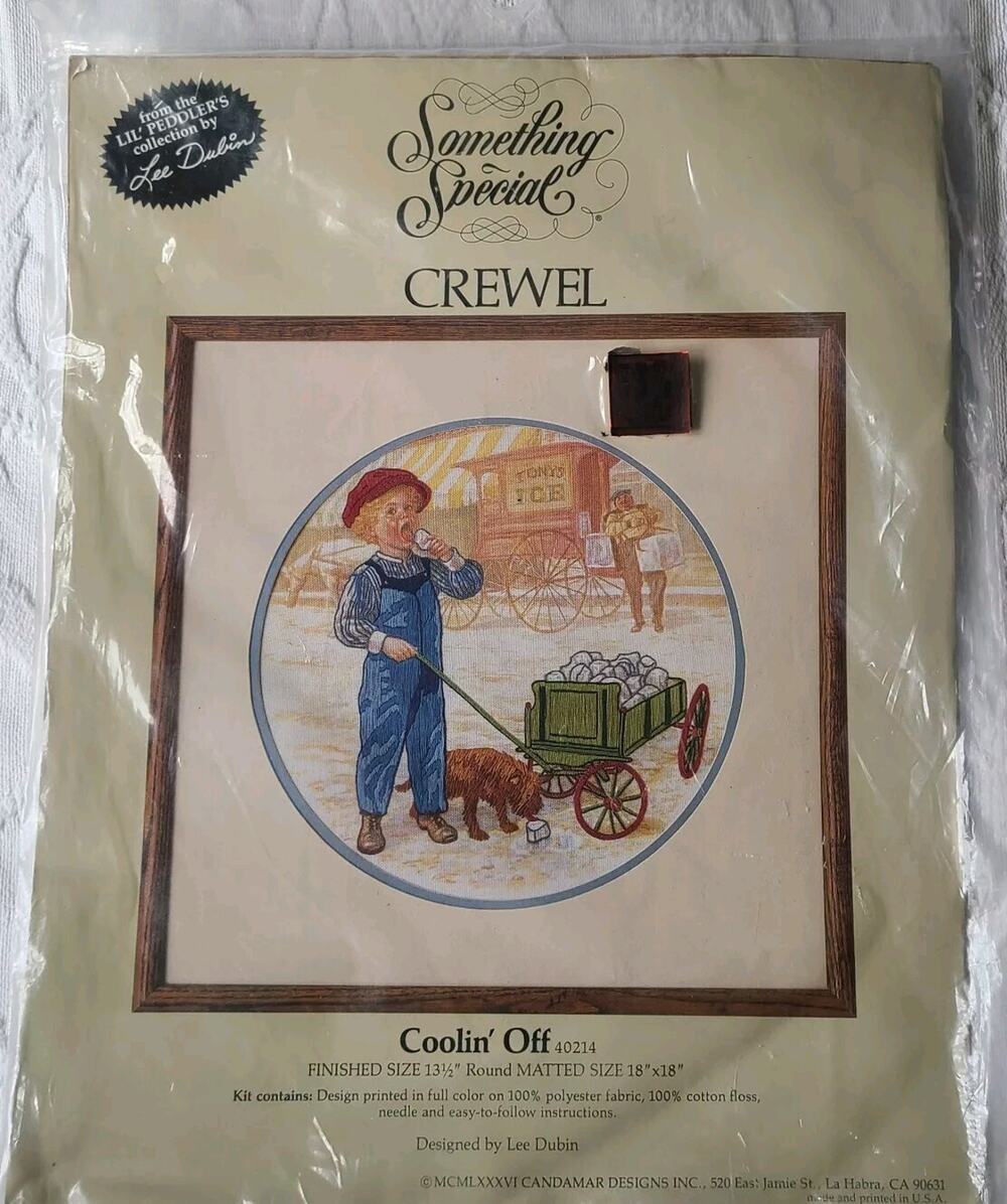 New Something Special Crewel Kit Coolin Off Lil Peddler's Lee Dubin Embroidery